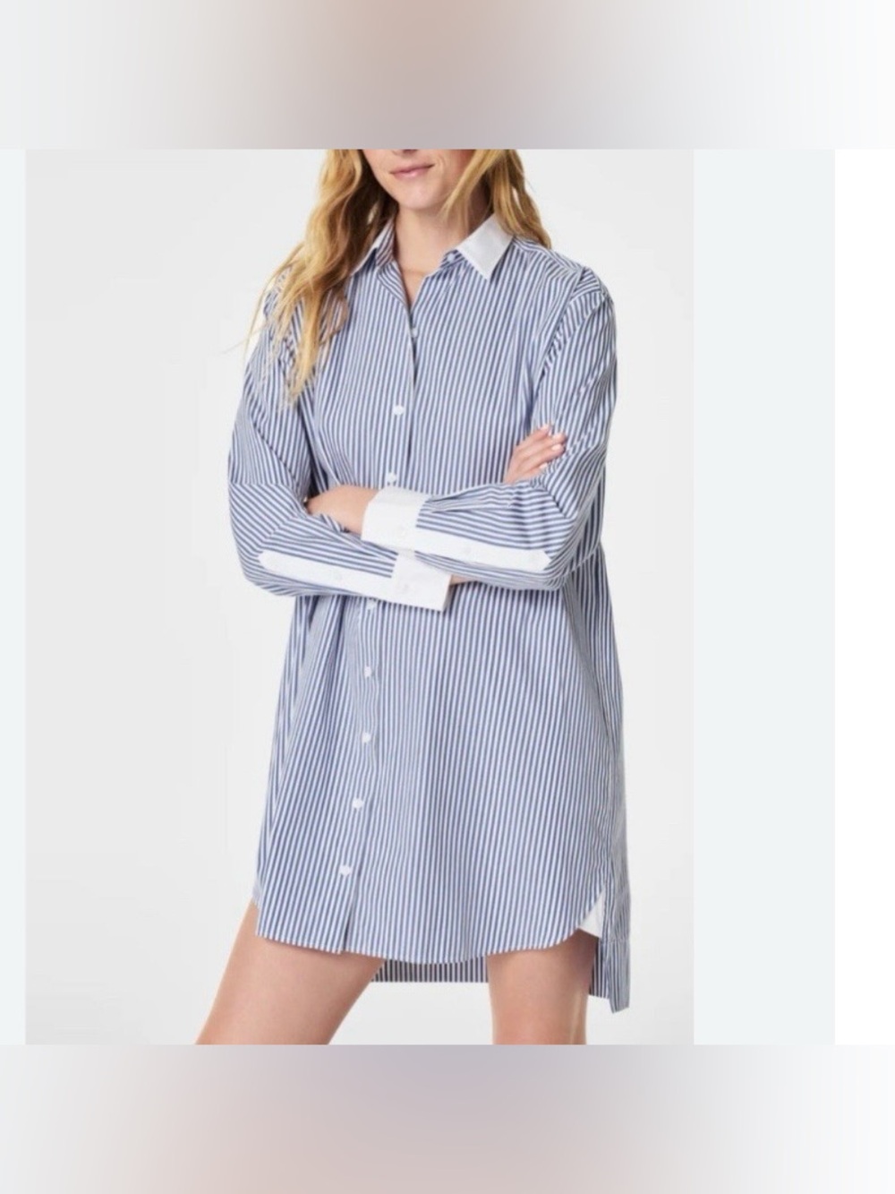 NWT SPANX Preppy Poplin Striped Shirt Dress Size Small